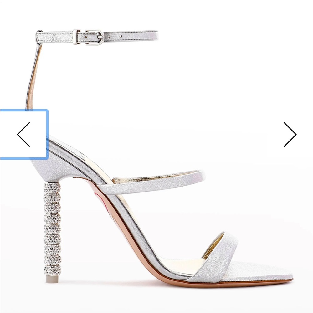 Sophia Webster Rosalind glitter sandals silver size 39